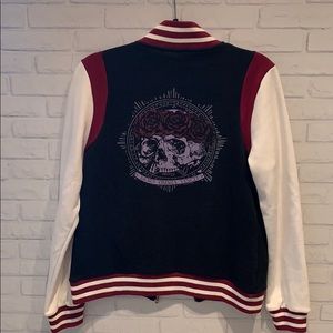 Sourpuss cotton varsity skull jacket